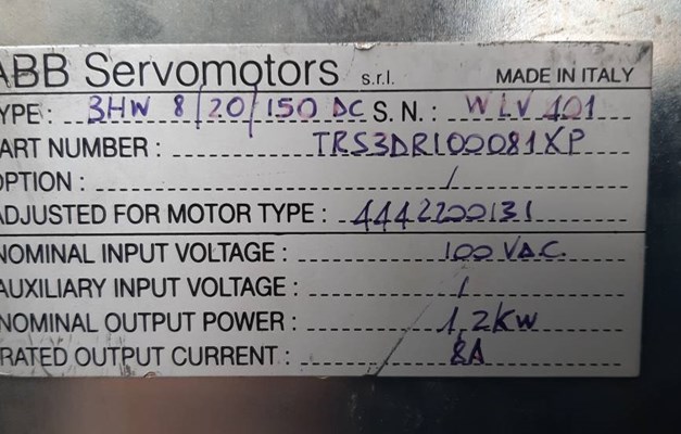 Azionamento assi ABB 100v  tipo 3hw.8.120.150 dc.USATO